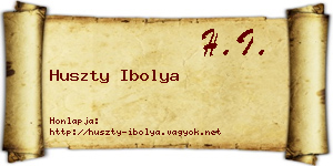 Huszty Ibolya névjegykártya